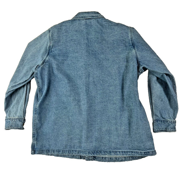Universal Thread Barn Chore Coat Denim Jean Pouch Pockets Women' Size XL Utility - Picture 2 of 8